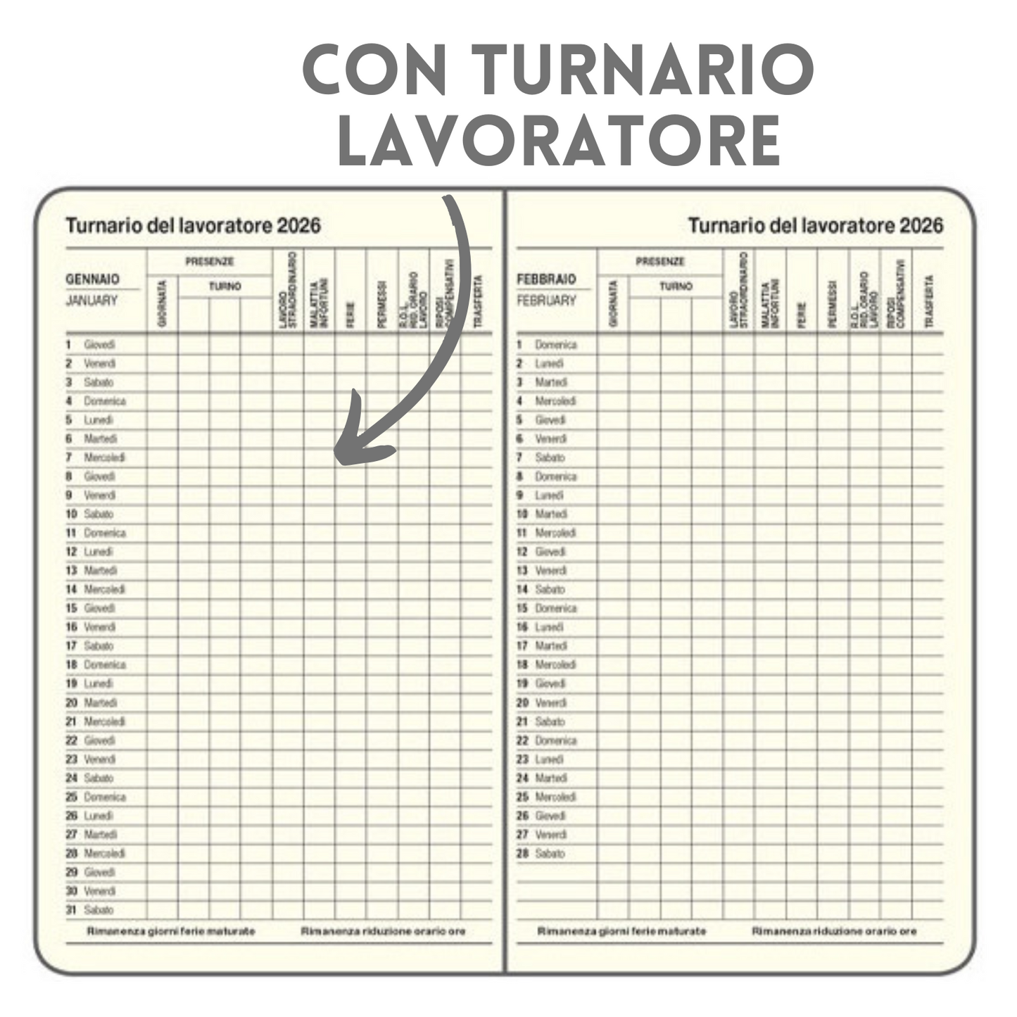 Agende personalizzate 2026 Giornaliera 9X15 | Cod. PB544