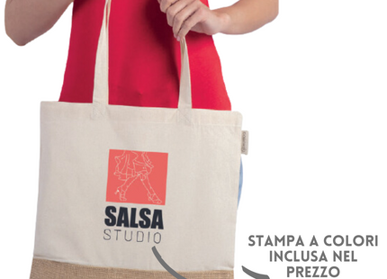 Shopper in Cotone e Juta 38x42 da 150gr. | Cod. PG244