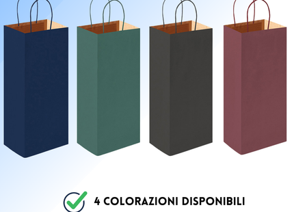 Shopper in carta personalizzate per bottiglie 14x8,5x39,5 cm | Cod. PG018