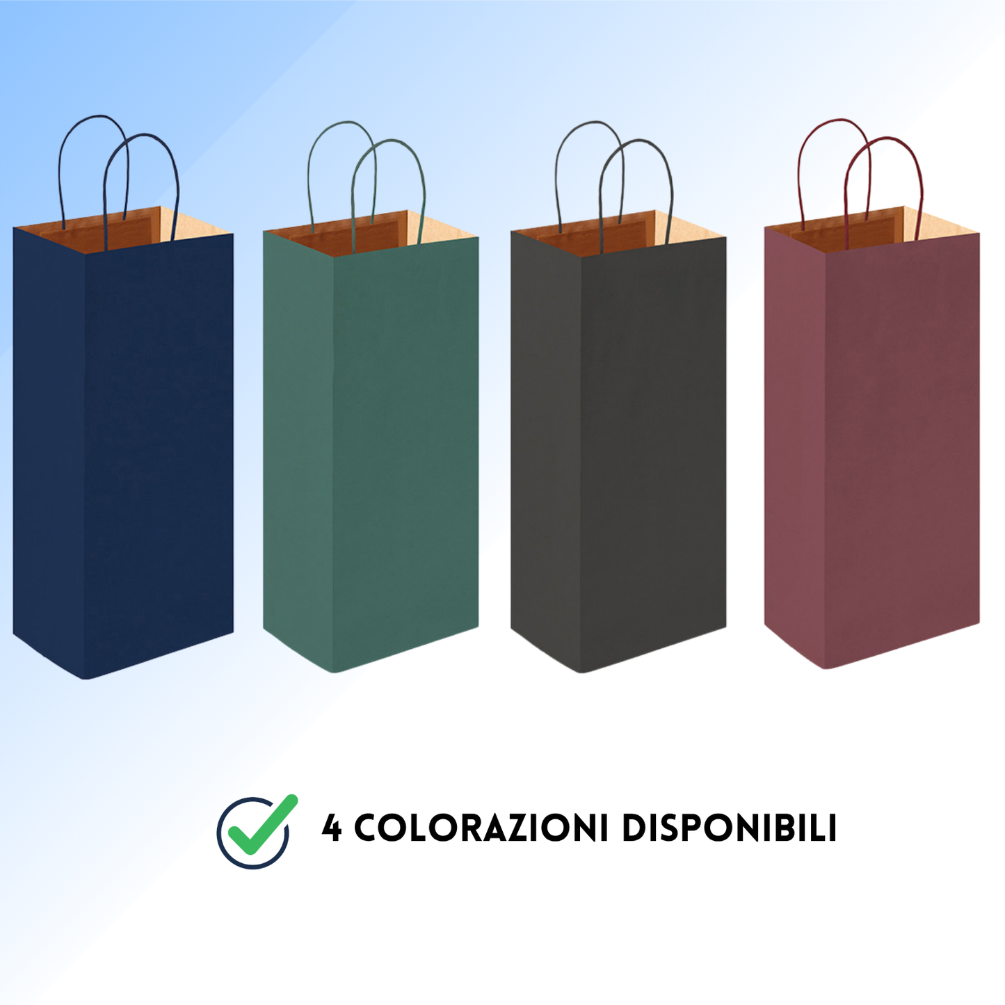Shopper in carta personalizzate per bottiglie 14x8,5x39,5 cm | Cod. PG018