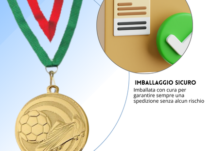 Medaglie calcio personalizzate 45 mm oro | 23.05.45.51G