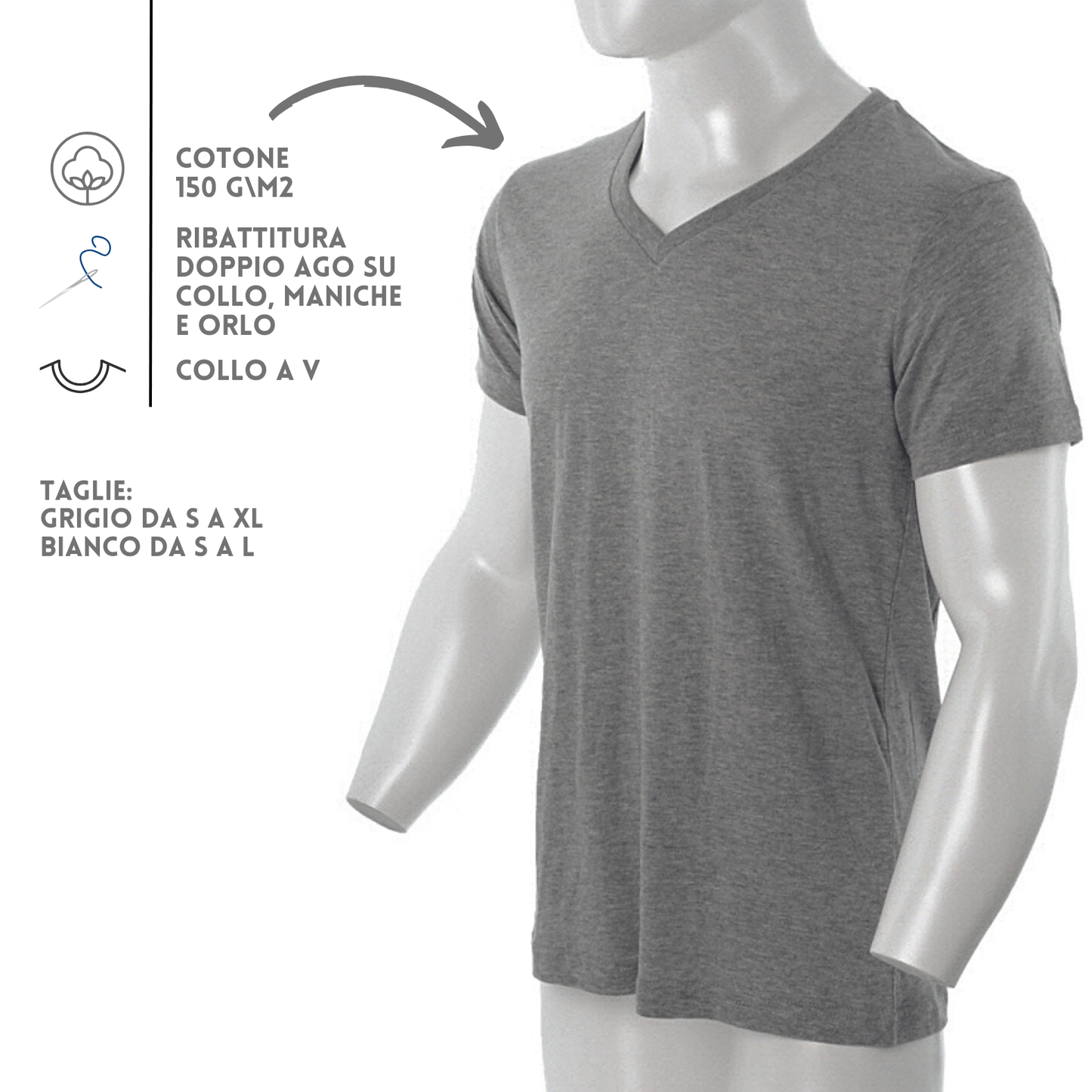 Magliette personalizzate collo a V | Cod. PM315