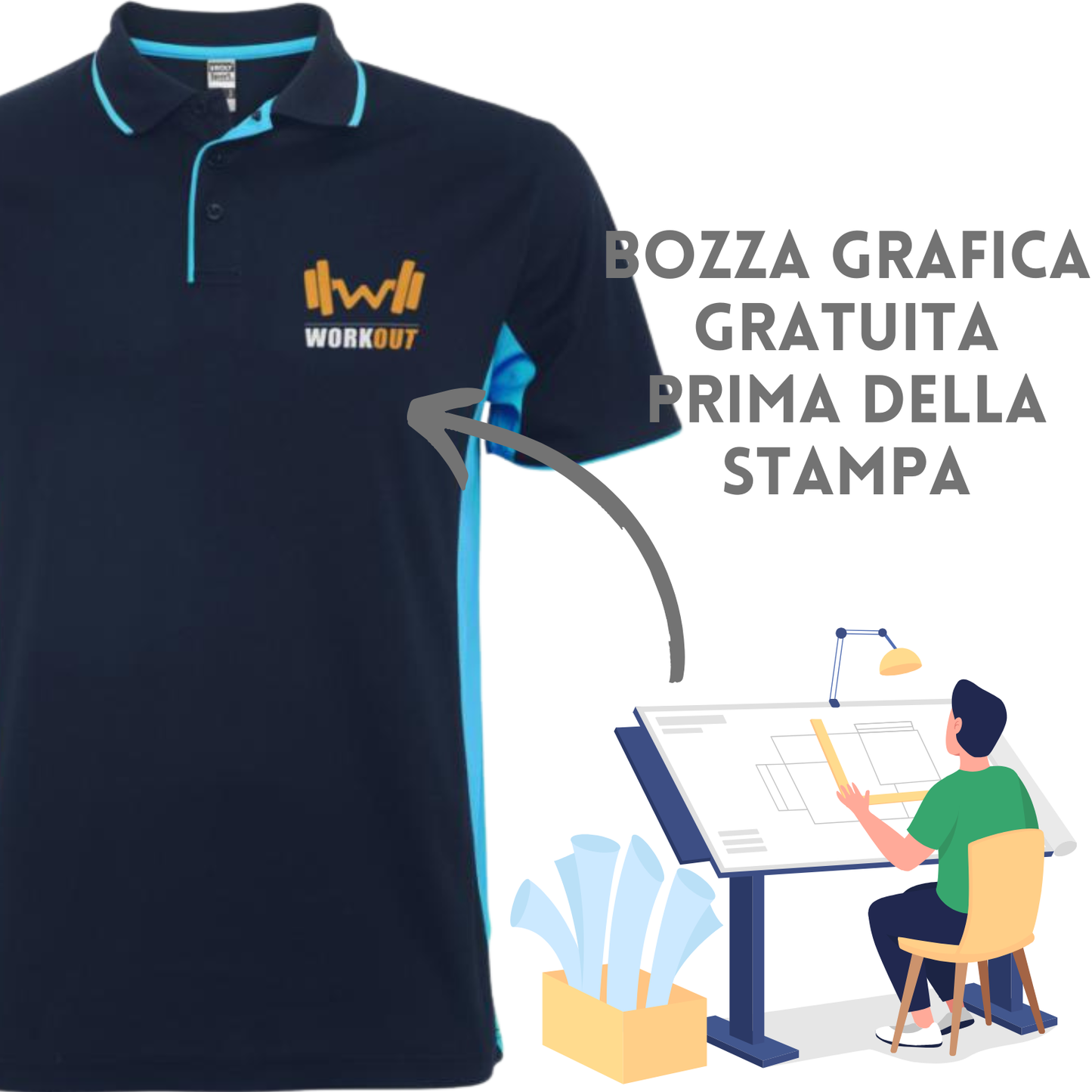 Polo uomo modello tecnico | Cod. Montmelo