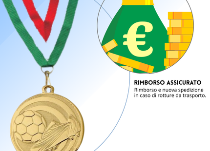 Medaglie calcio personalizzate 45 mm oro | 23.05.45.51G