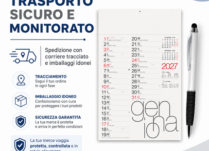 Kit 100 calendari 2027 + 100 penne - Modello master