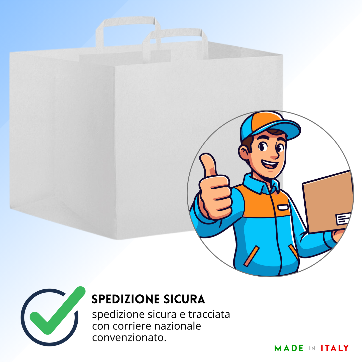 Shopper in carta per take away 32x22x33 cm | Cod. PG023