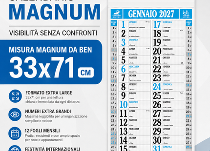 Calendario olandese personalizzato 2027 Magnum