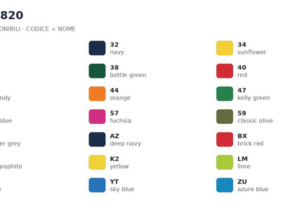 Colori disponibili FR610820