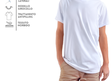 Magliette bianche personalizzate modello Nakota | Cod. NK100