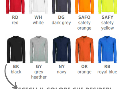 Polo a manica lunga personalizzata | Cod. BS210