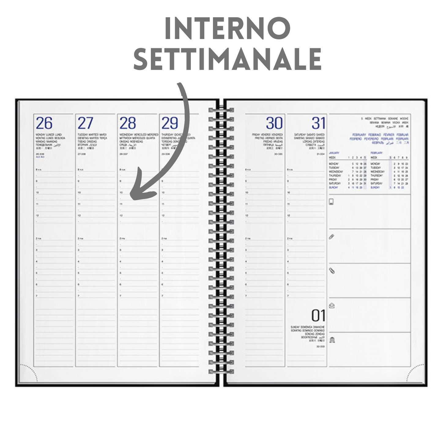 Agende personalizzate 2026 Settimanali 17x24 | Cod. PB380