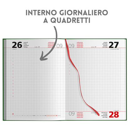 Agende quadrettate personalizzate 2026 Giornaliera 15X21 | Cod. PB535