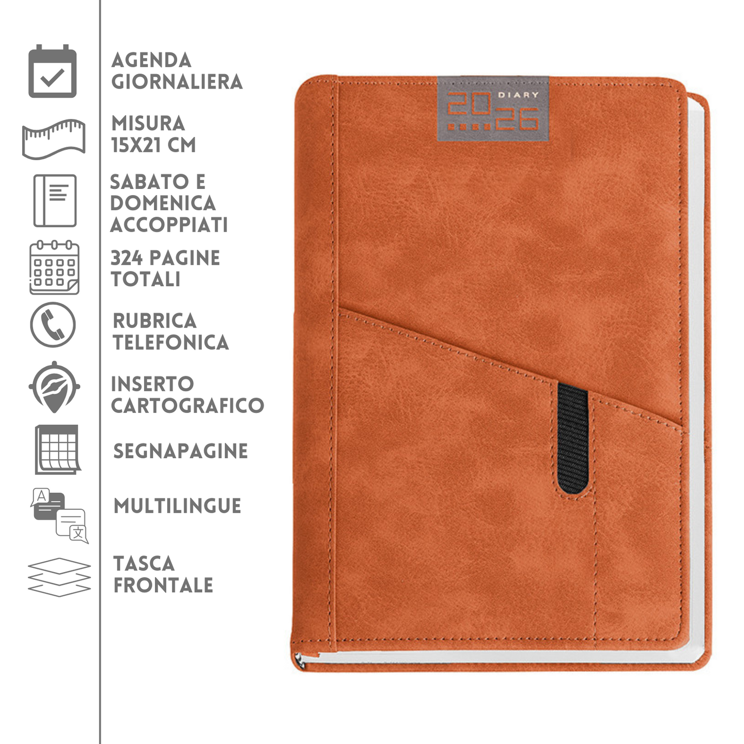 Agende personalizzate 2026 Giornaliera 15x21 | Cod. PB265