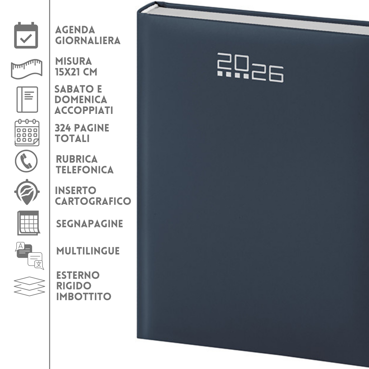 Agende personalizzate 2026 Giornaliera 15X21 | Cod. PB530