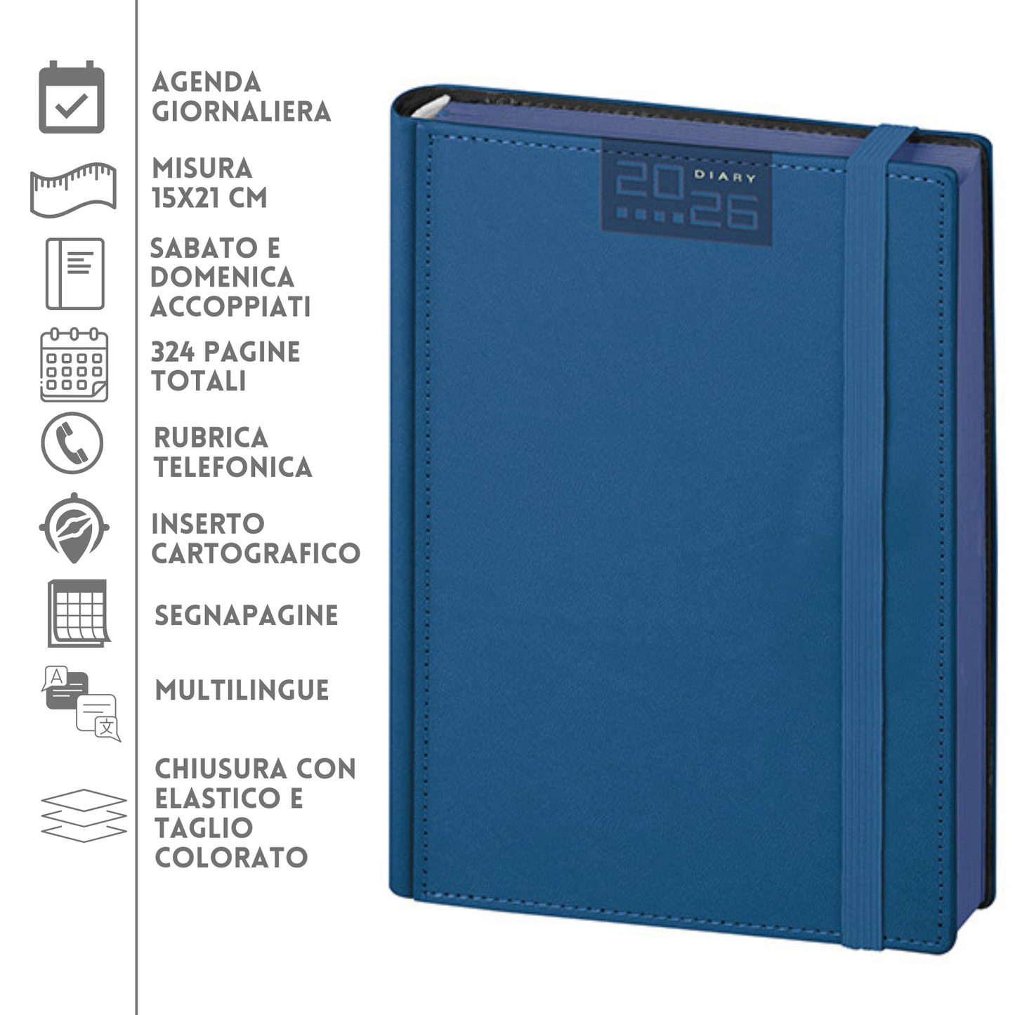 Agende personalizzate 2026 Giornaliera 15X21 | Cod. PB280