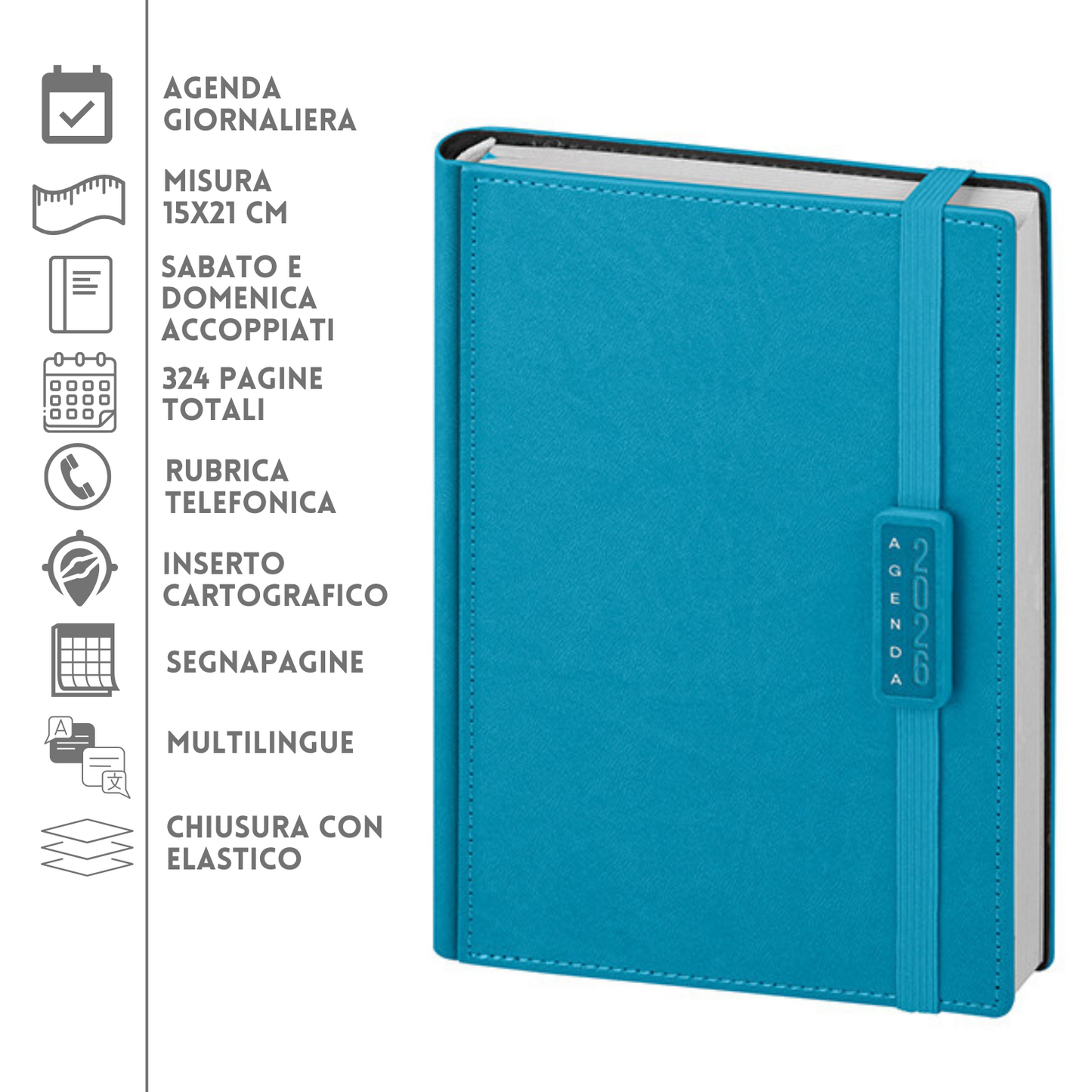 Agende personalizzate 2026 Giornaliera 15X21 | Cod. PB275