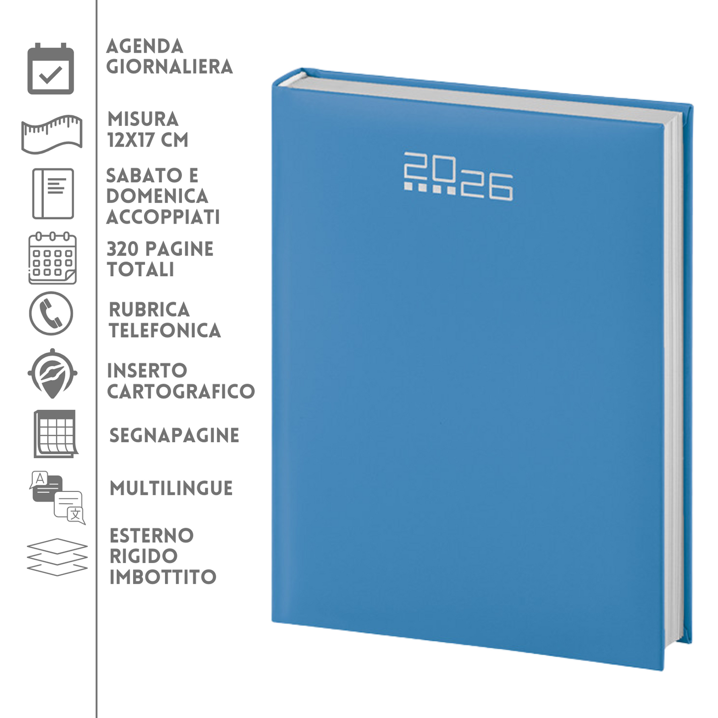 Agende personalizzate 2026 Giornaliera 12X17 | Cod. PB520