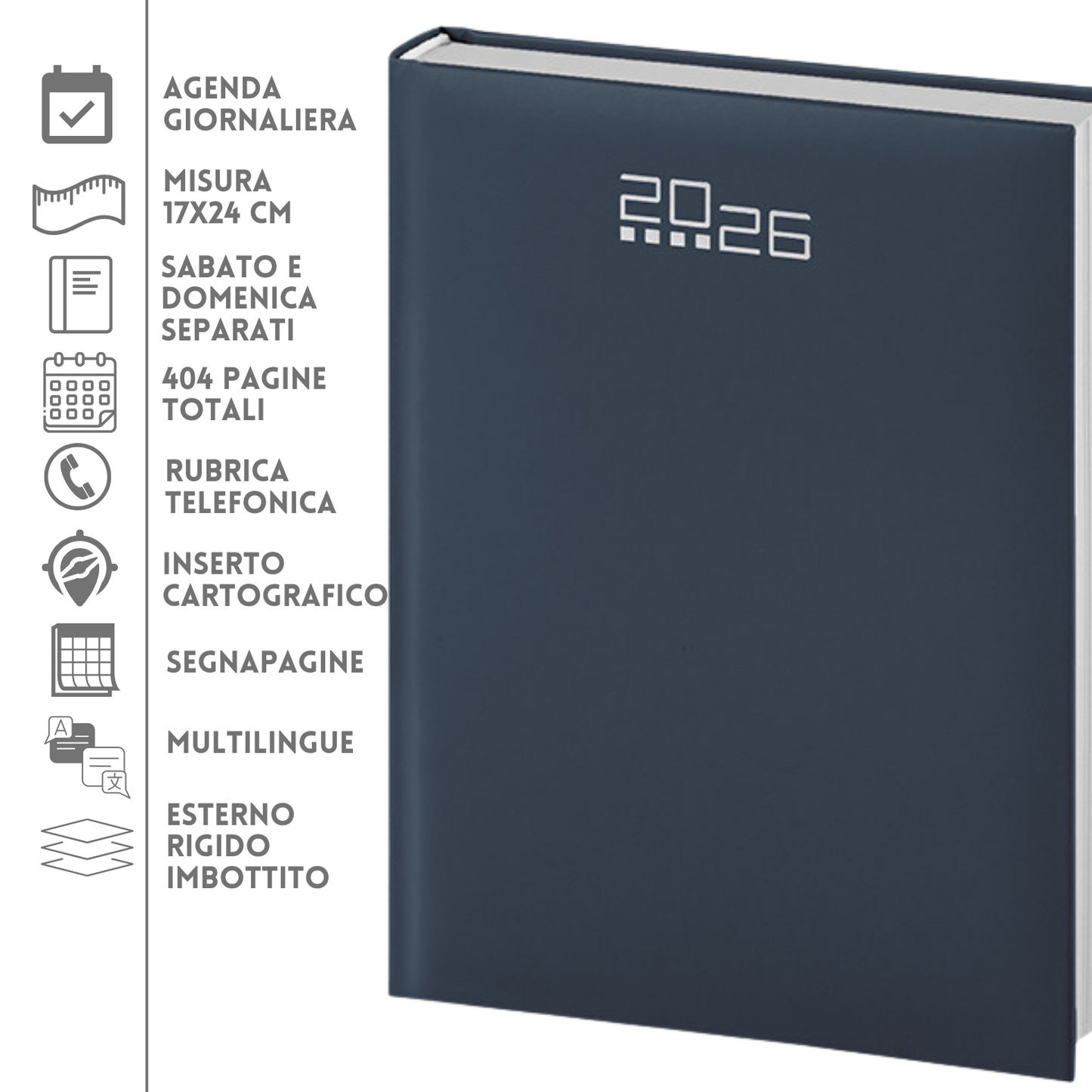 Agende personalizzate 2026 Giornaliera 17x24 | Cod. PB510