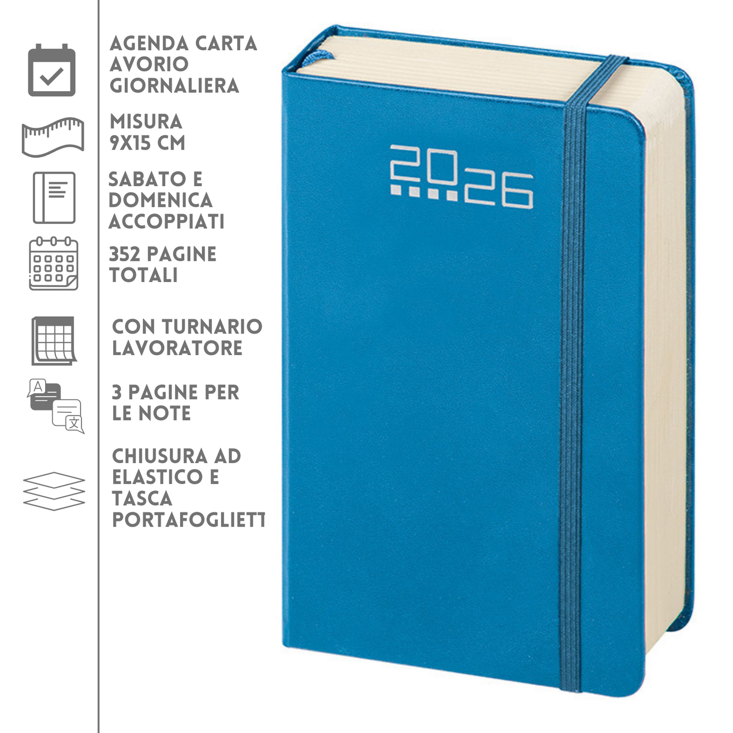 Agende personalizzate 2026 Giornaliera 9X15 | Cod. PB544