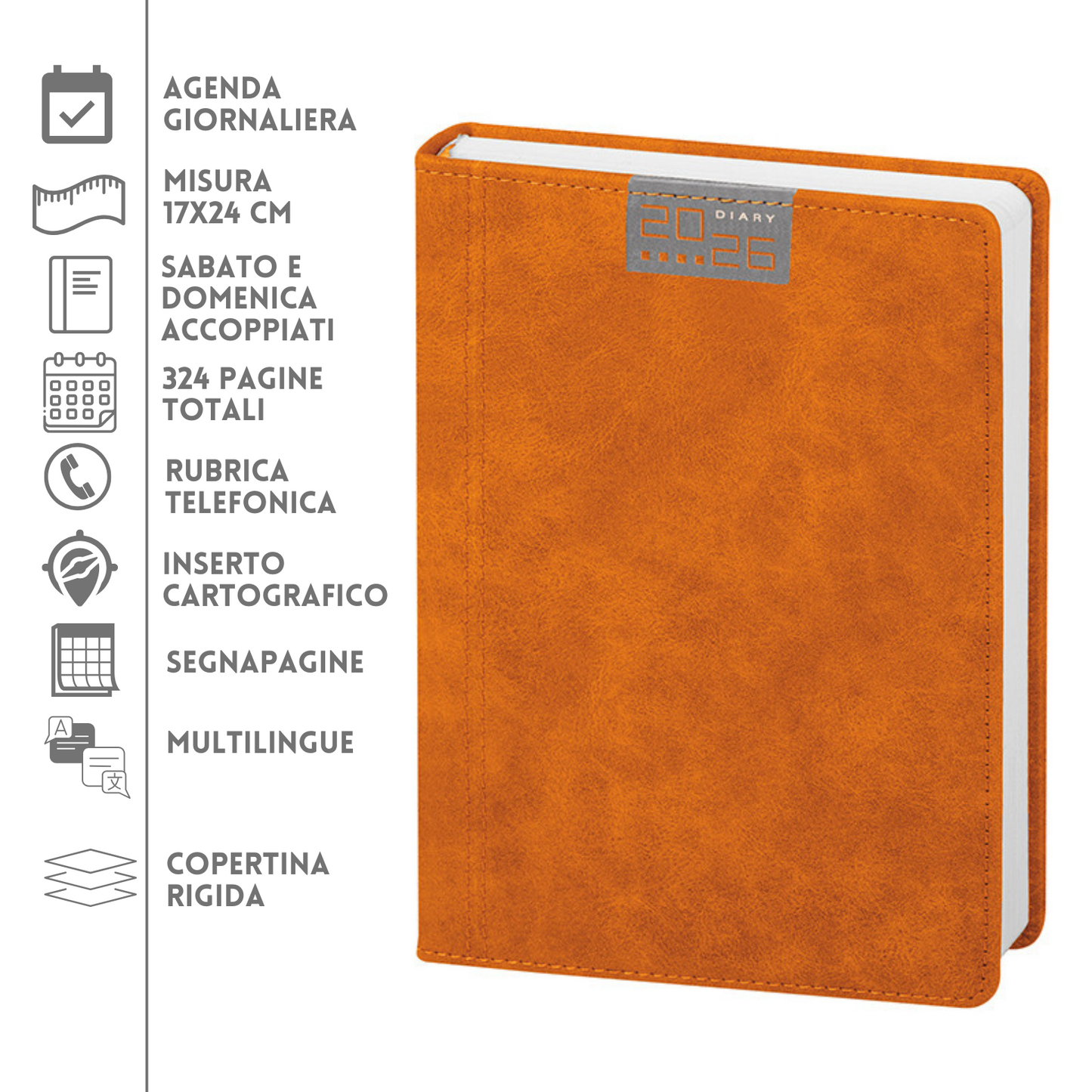 Agende personalizzate 2026 Giornaliera 17X24 | Cod. PB286