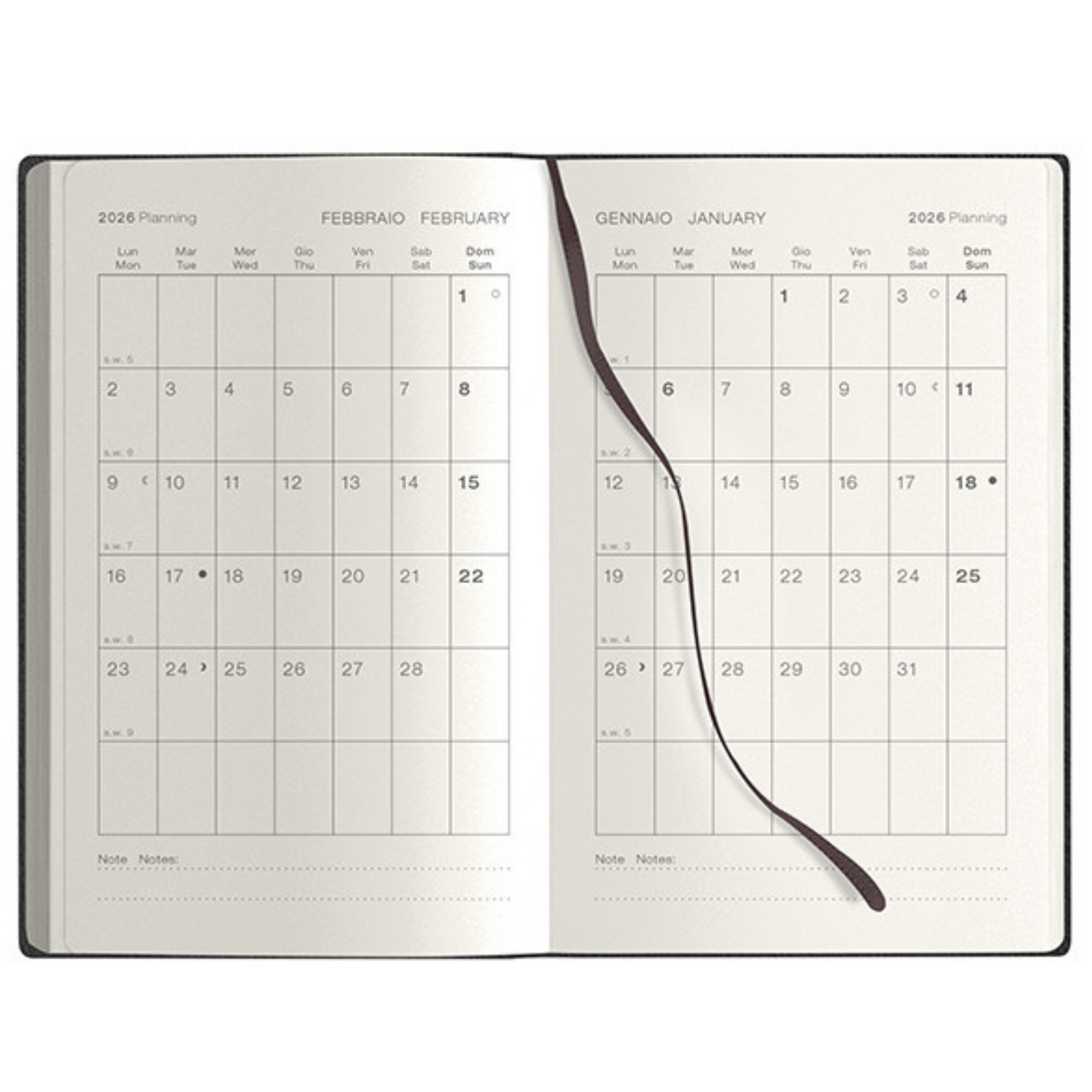 Agende personalizzate 2026 Settimanali 9X14 | Cod. PB326