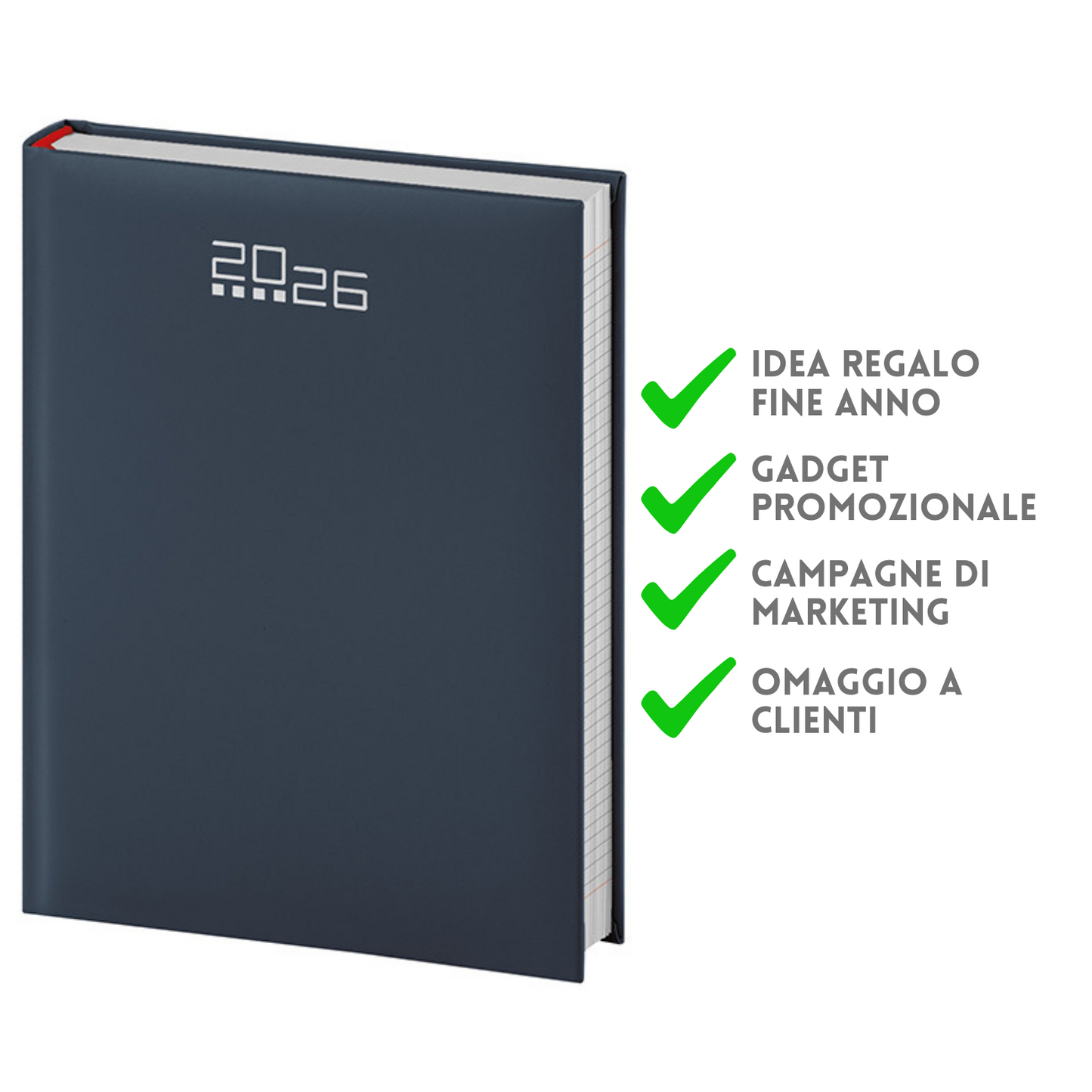 Agende quadrettate personalizzate 2026 Giornaliera 15X21 | Cod. PB535