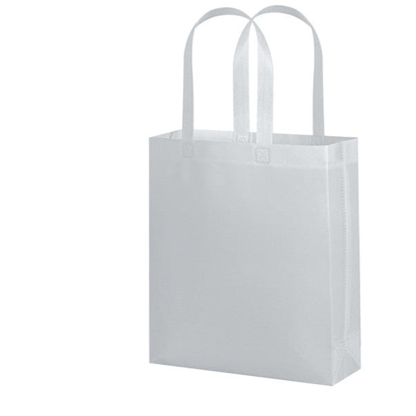 200 shoppers in TNT laminato colore BIANCO misura 26x32x9 CM