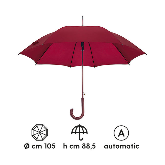 Ombrello automatico personalizzato BOIS in nylon taffetà 170T PL087