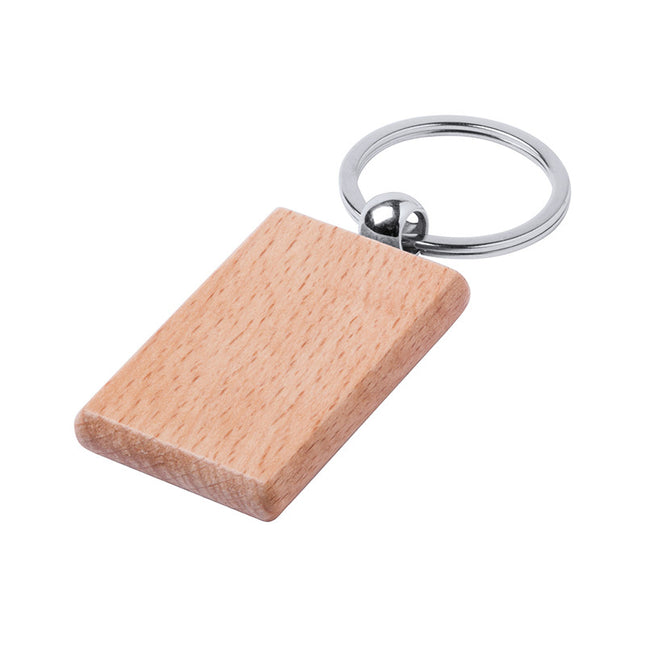 Portachiavi rettangolare in legno ad anello piatto - Branch