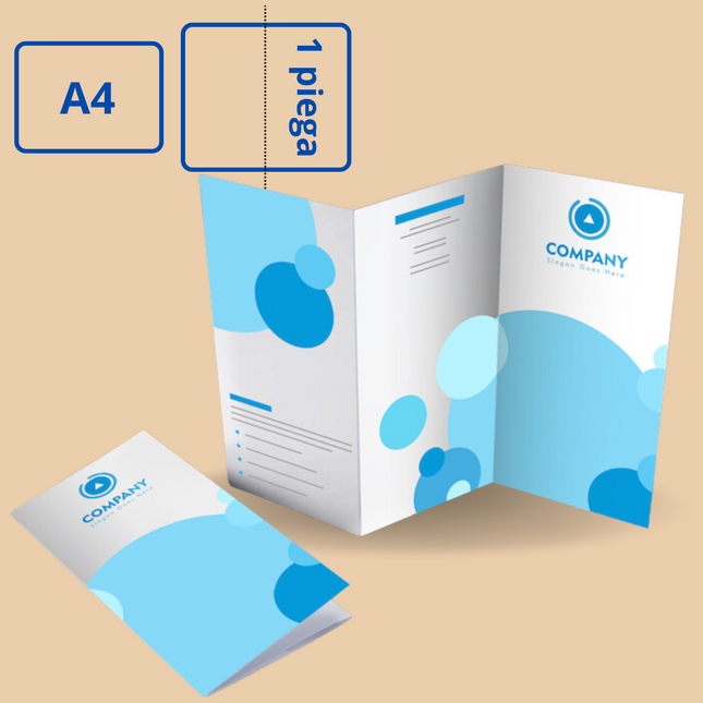 Brochure A4 ad 1 Piega personalizzate carta 170 gr.