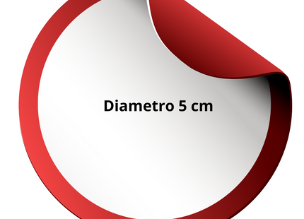 Bollini adesivi diametro 5 cm in carta lucida classica