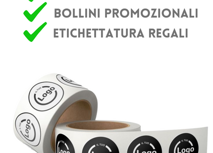 Bollini adesivi diametro 5 cm in carta lucida classica