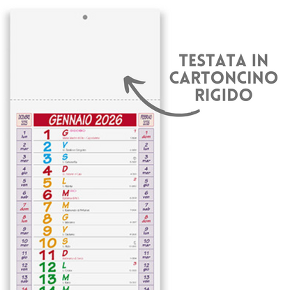 Calendario personalizzato 2026 modello Slim | Cod. PA670