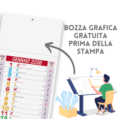Calendario personalizzato 2026 modello Slim | Cod. PA670