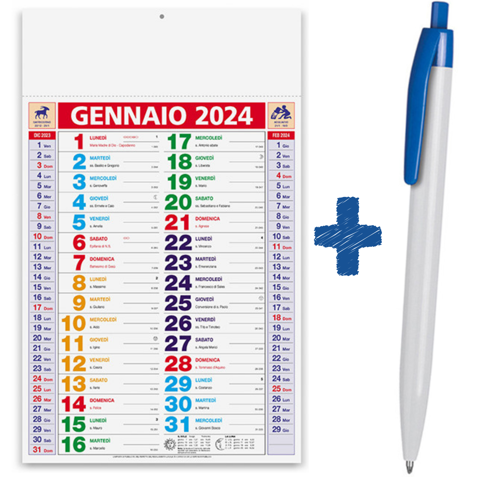 Calendari personalizzati 2024 e penne PA600