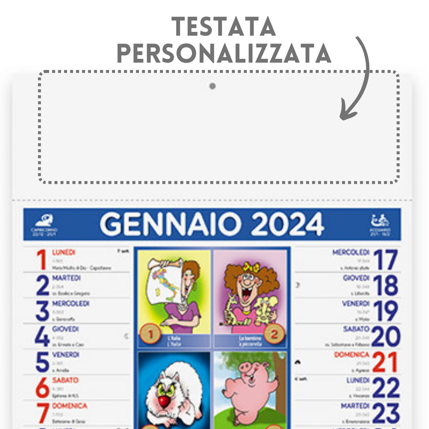 Calendari personalizzati 2024 illustrati PA114