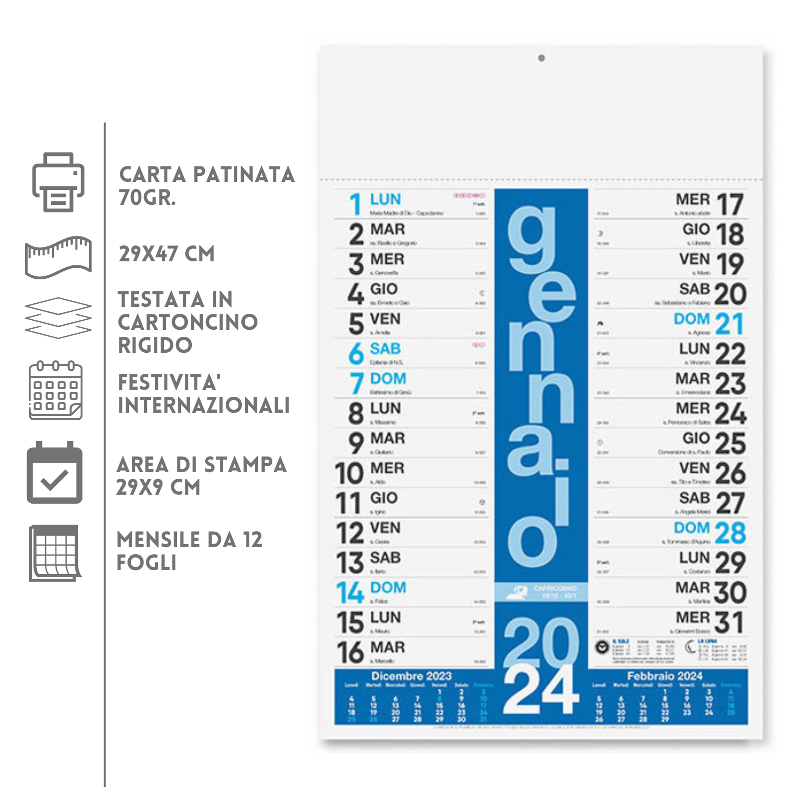 Calendari personalizzati 2024 olandesi PA430