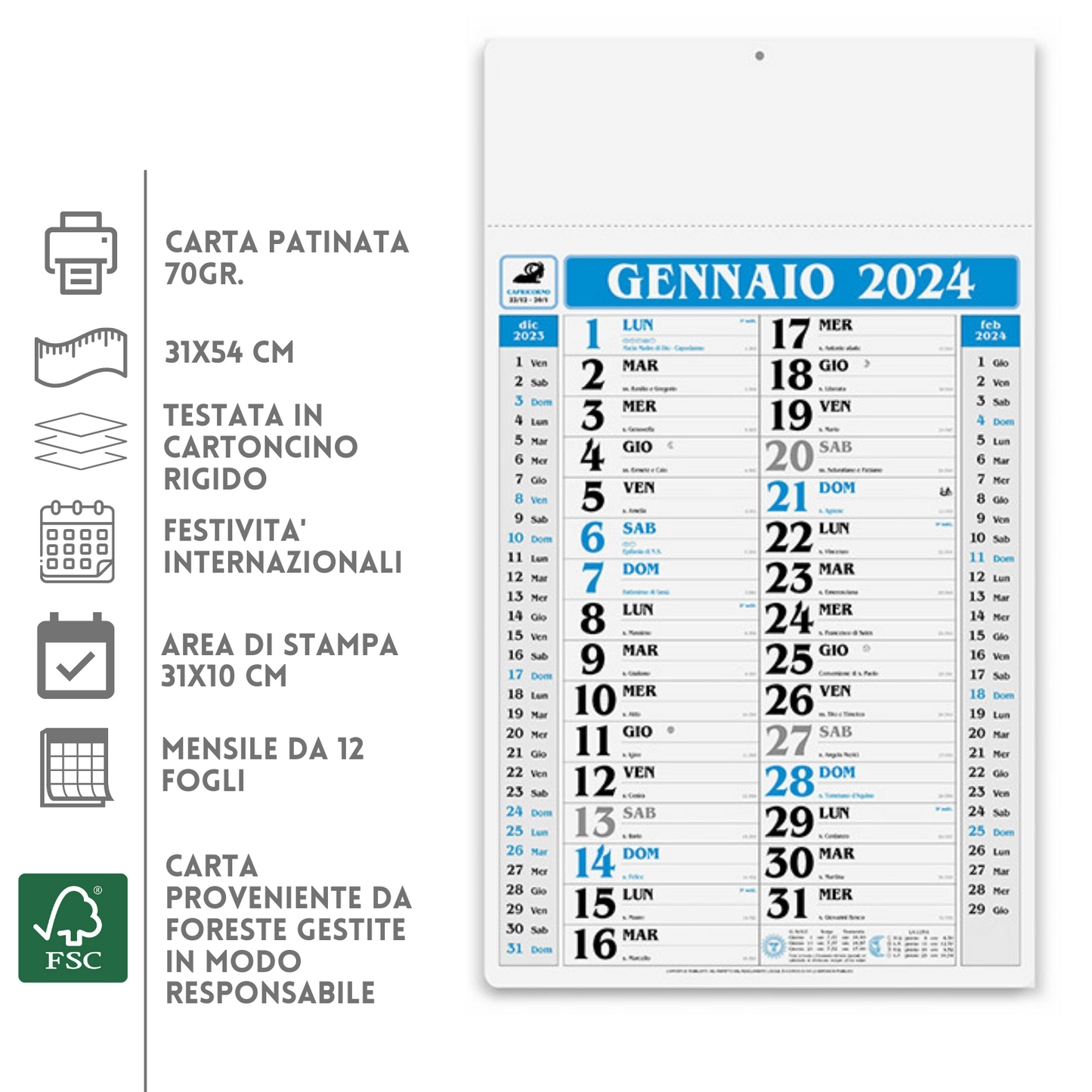 Calendari personalizzati 2024 olandesi PA520