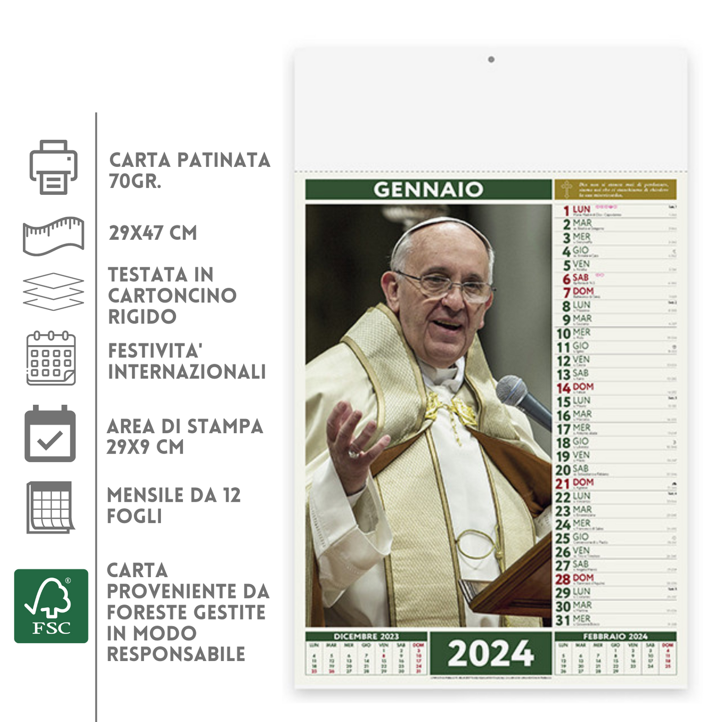 Calendari personalizzati 2024 illustrati PA101