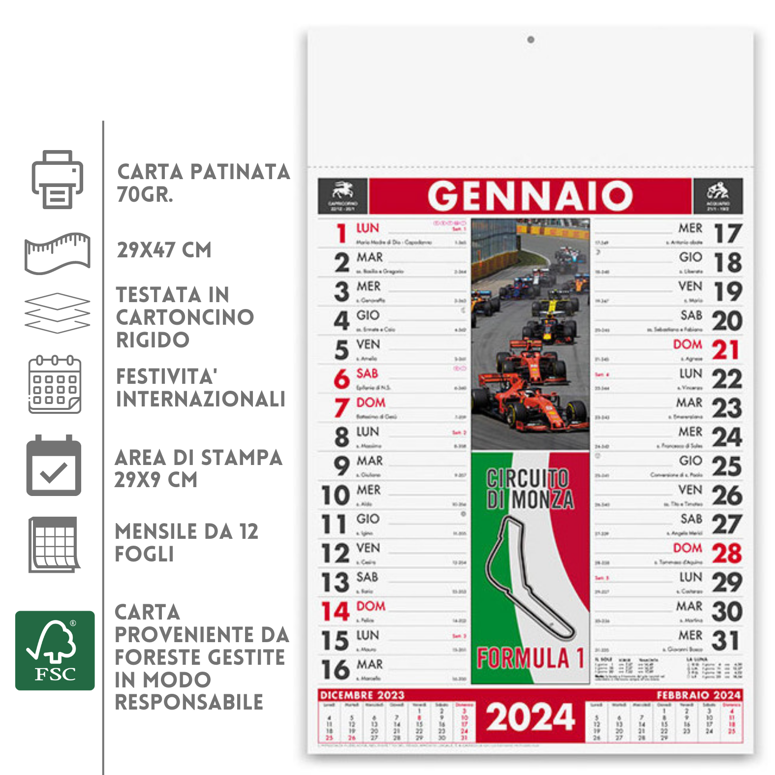 Calendari personalizzati 2024 illustrati PA468