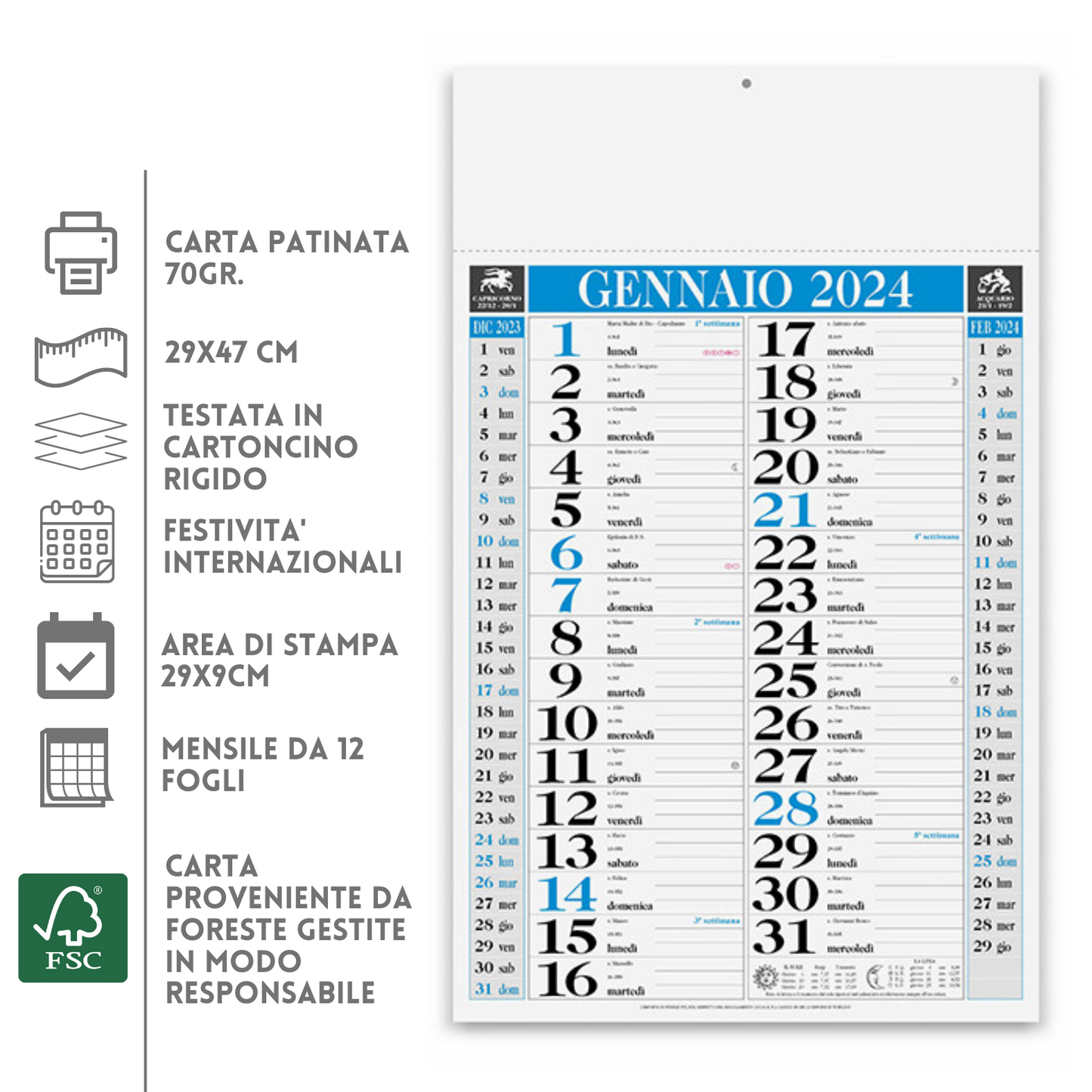 Calendari personalizzati 2024 olandesi PA640