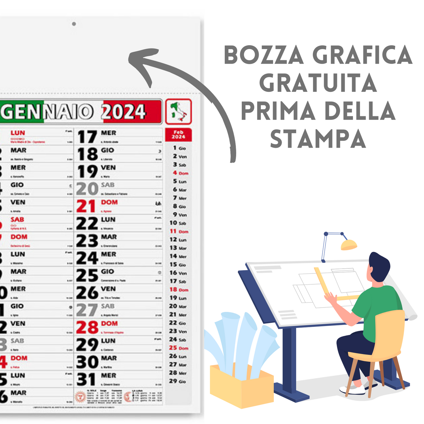 Calendario olandese 2024 personalizzato Italy  | Cod. PA432