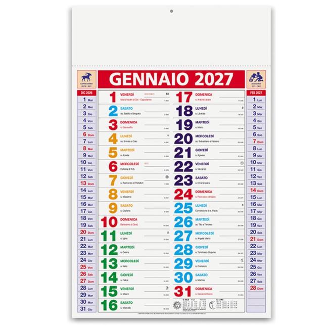 Calendario olandese personalizzato 2027 Multicolor