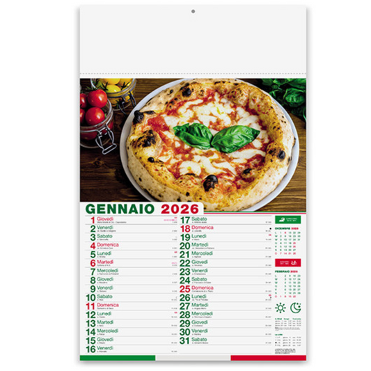 Calendario illustrato 2026 Pizza | Cod. PA136