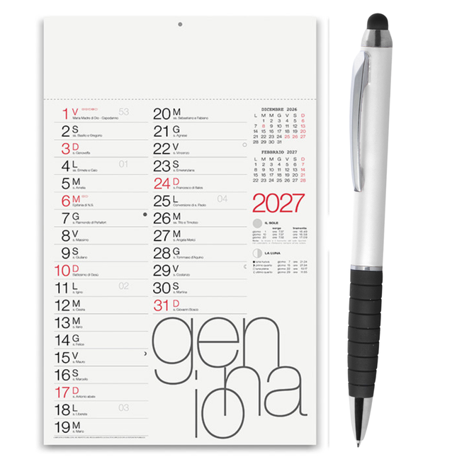 Kit 100 calendari 2027 + 100 penne - Modello master