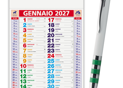 Kit 100 calendari 2027 + 100 penne - Modello color