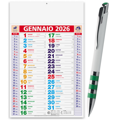 Kit Calendario 2026 + Penna Personalizzati | Cod. Kit Color