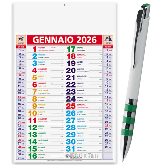 Kit Calendario 2026 + Penna Personalizzati | Cod. Kit Color