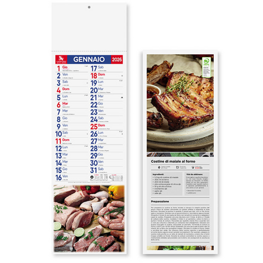 Calendario illustrato 2026 Carni Slim | Cod. PA189