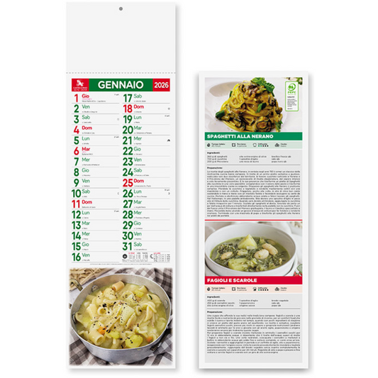 Calendario illustrato 2026 Gastronomia Slim | Cod. PA187